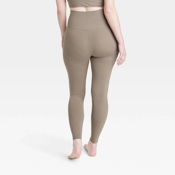 Large - Womens Soft Ultra High-Rise Leggings - All In Motion - Taupe Brown - Picture 10 of 10